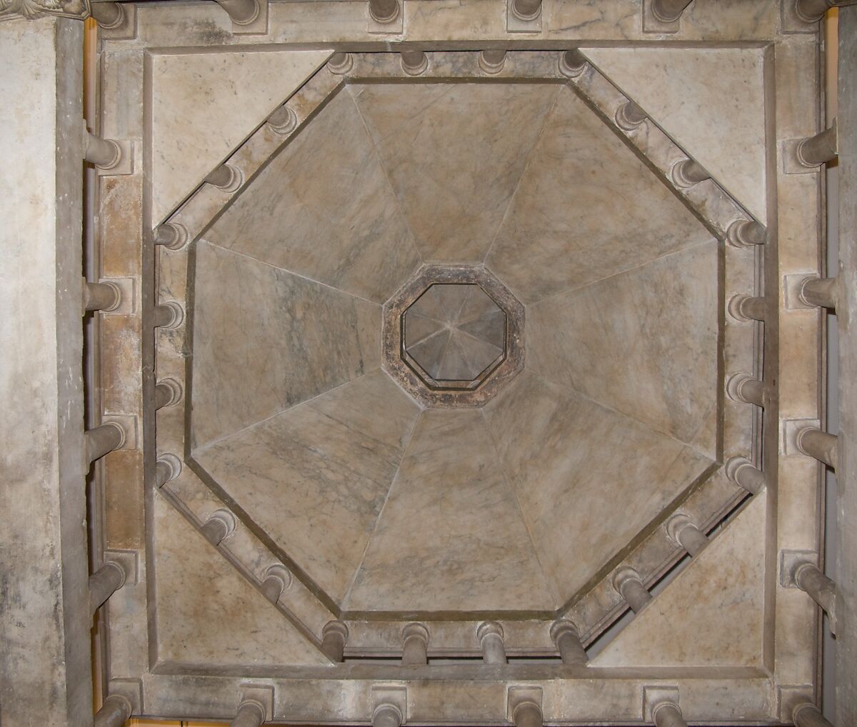 Ciborium, Nicolaus Ranucius (Ranierius) and His Sons, Johannes and Guittone, Marble (Lunense) from Carrera with hardstone and gold glass inlay, Italian