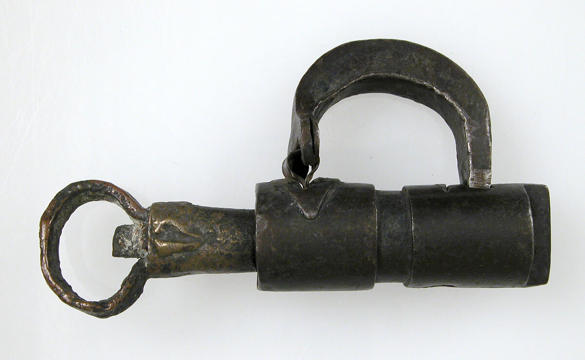 Padlock, Iron, copper alloy, German (?) 