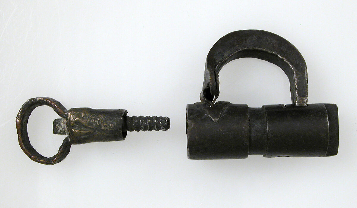 Padlock, Iron, copper alloy, German (?)