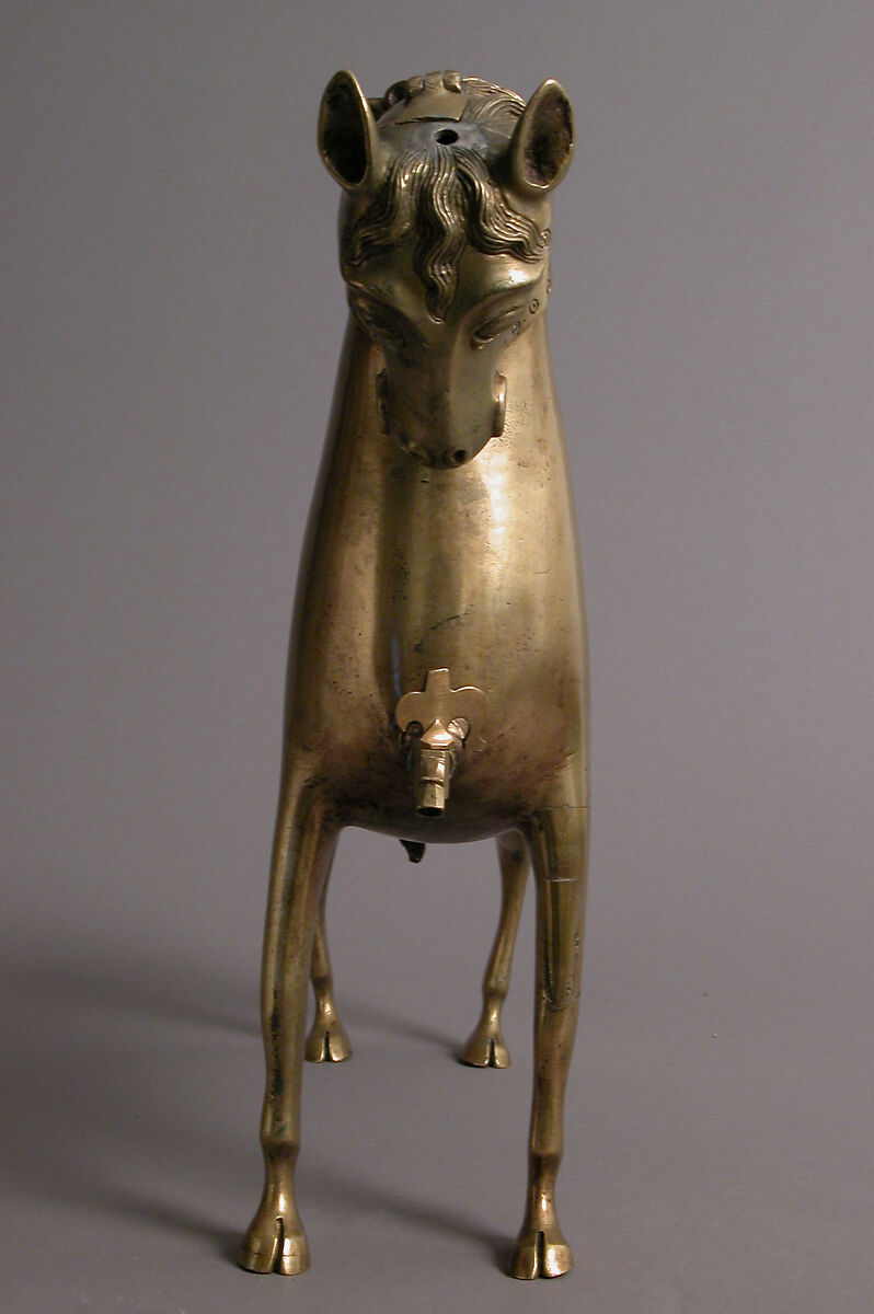Aquamanile in the Form of a Horse, Copper alloy, German