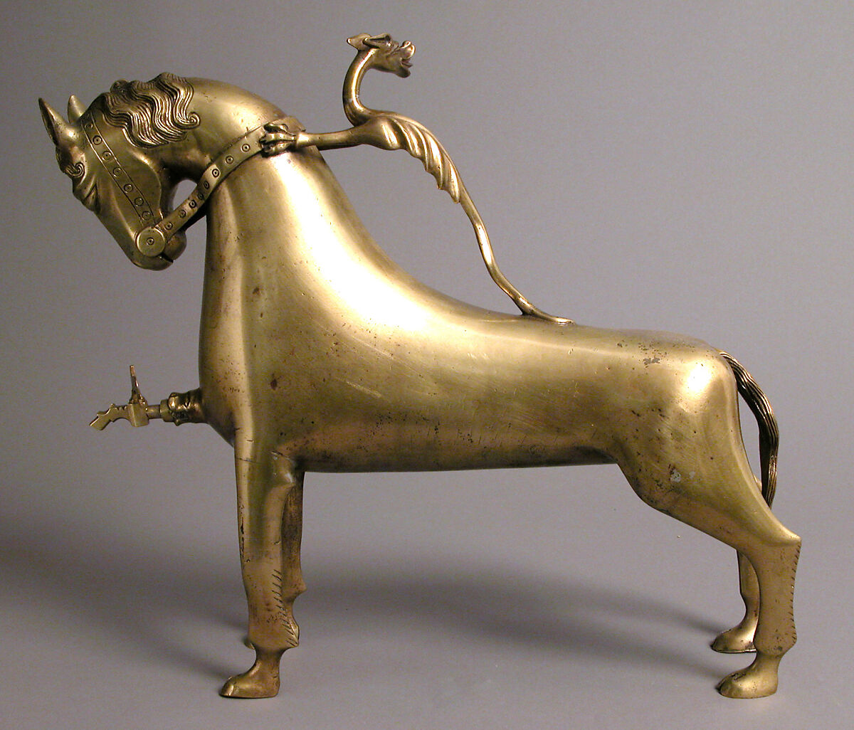Aquamanile in the Form of a Horse, Copper alloy, German