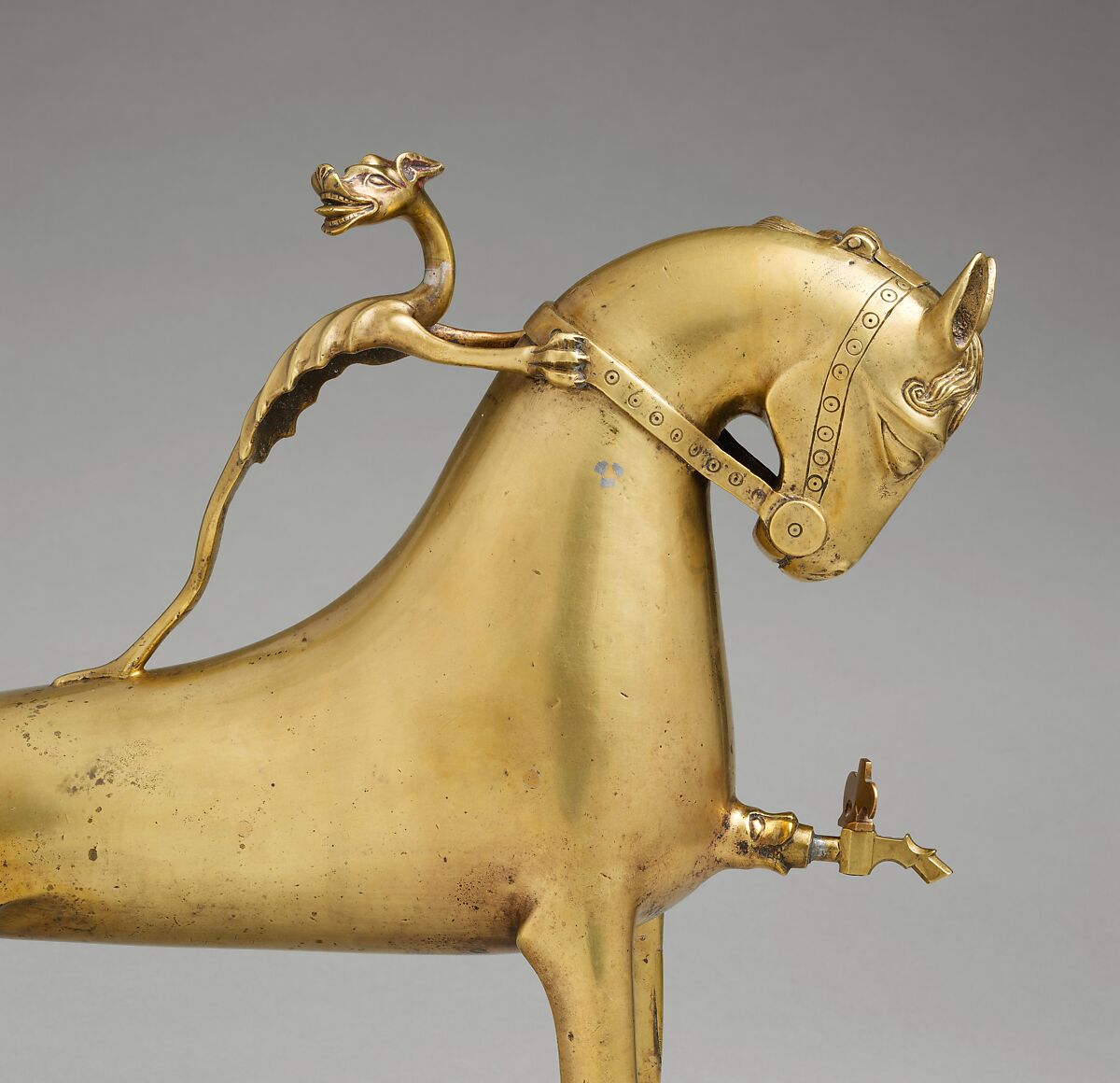 Aquamanile in the Form of a Horse, Copper alloy, German