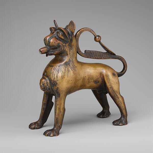 Aquamanile in the Form of a Lion, Copper alloy, German 