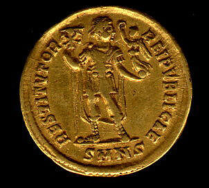 Gold Solidus of Valentinian I (364–75), Gold, Byzantine