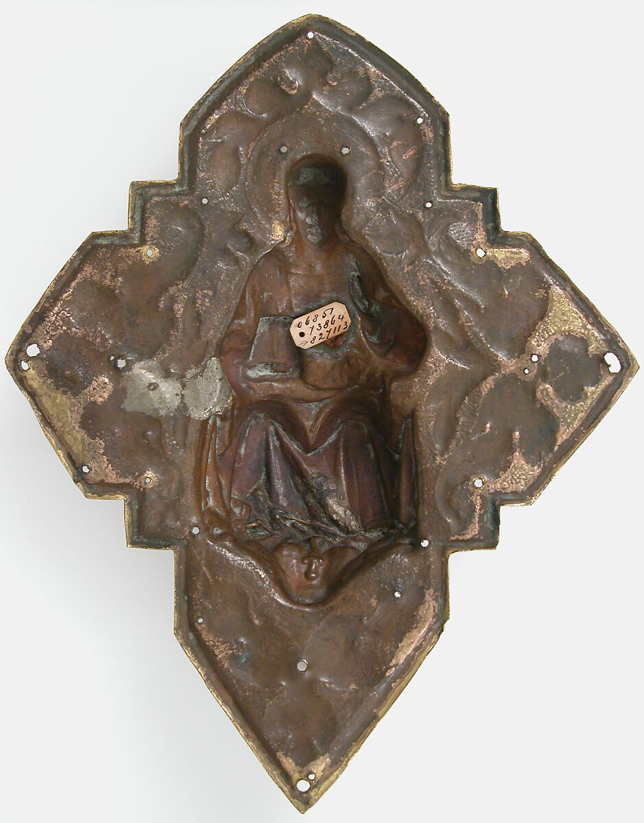 Plaque with Christ in Majesty, Copper-gilt, Italian