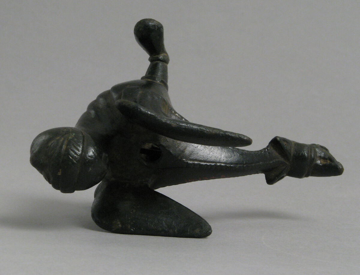 Fabulous Winged Creature with Human Face, probably from the foot of a candlestick, Copper alloy, South Netherlandish