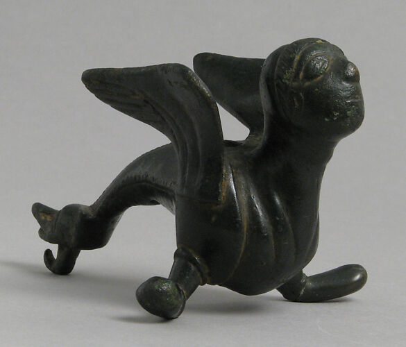 Fabulous Winged Creature with Human Face, probably from the foot of a candlestick