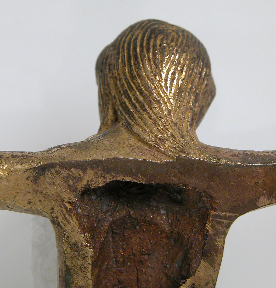 Crucifix, Copper alloy, gilding, German