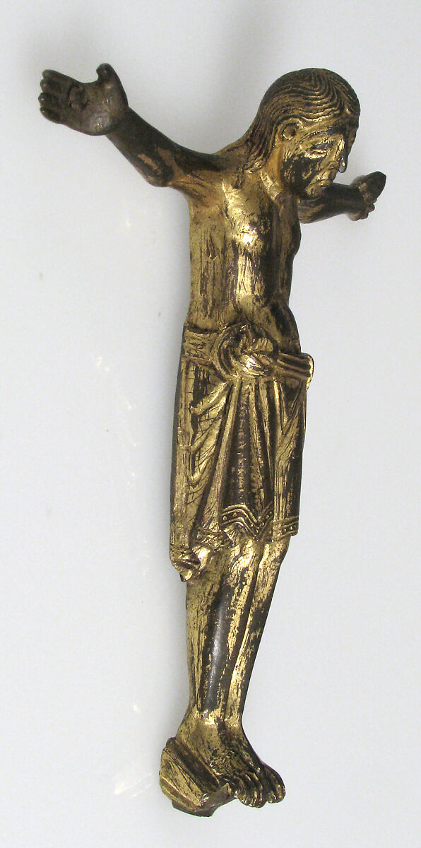 Crucifix, Copper alloy, gilding, German