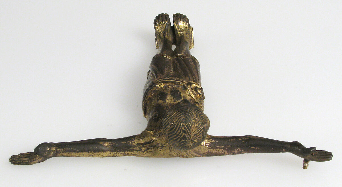 Crucifix, Copper alloy, gilding, German