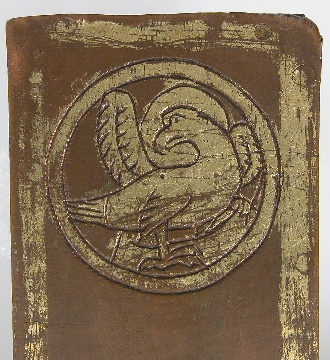 Crucifix, Copper alloy, gilding, German