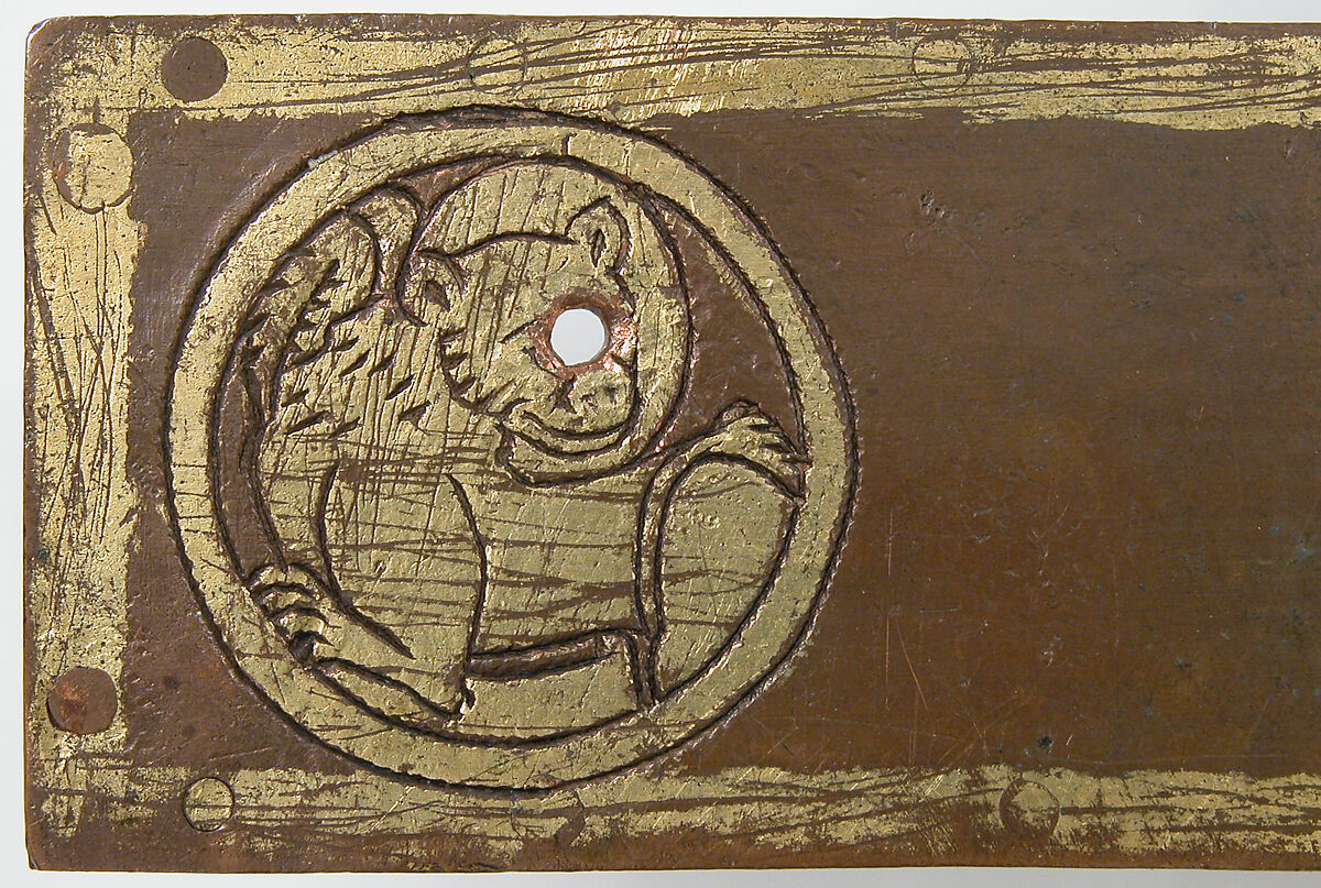 Crucifix, Copper alloy, gilding, German