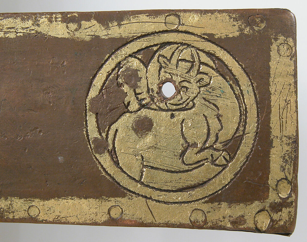 Crucifix, Copper alloy, gilding, German