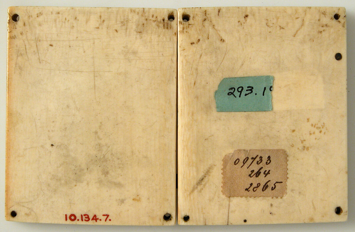 Diptych with the Death and Coronation of the Virgin, Elephant ivory with metal mounts, French