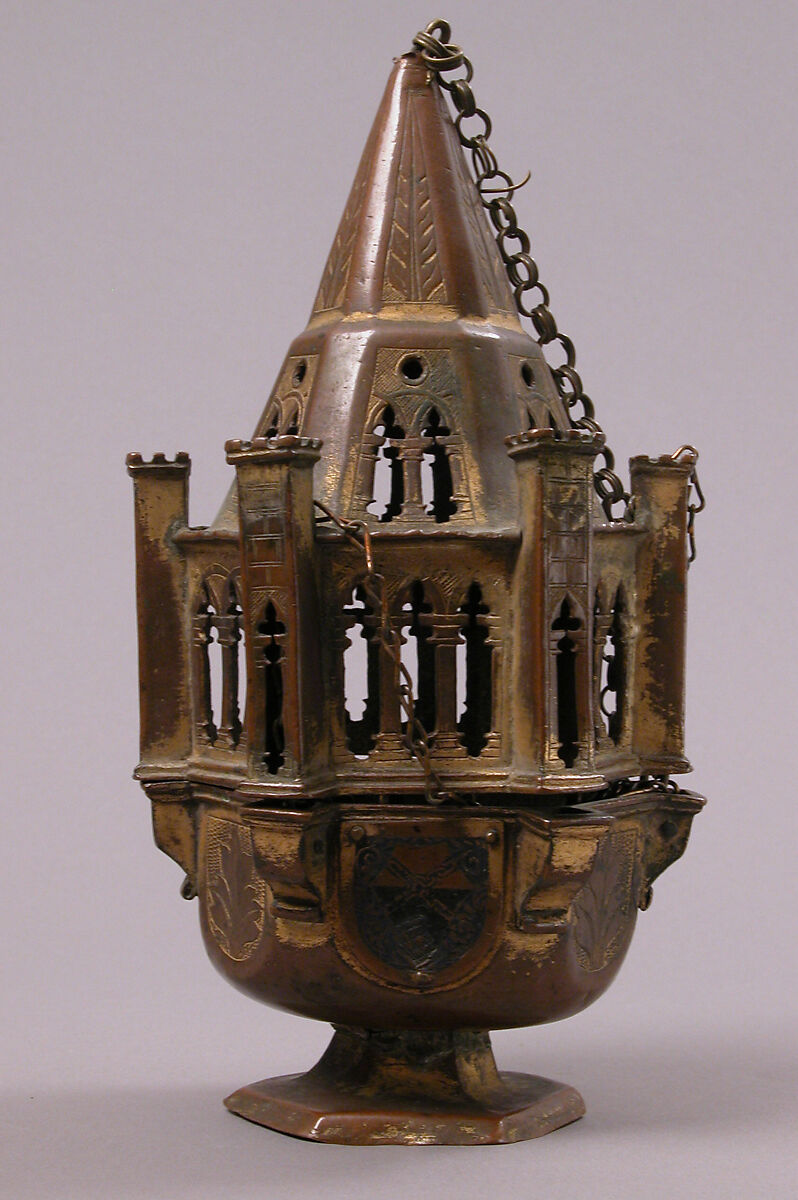 Censer, Champlevé enamel and gilded copper, Italian