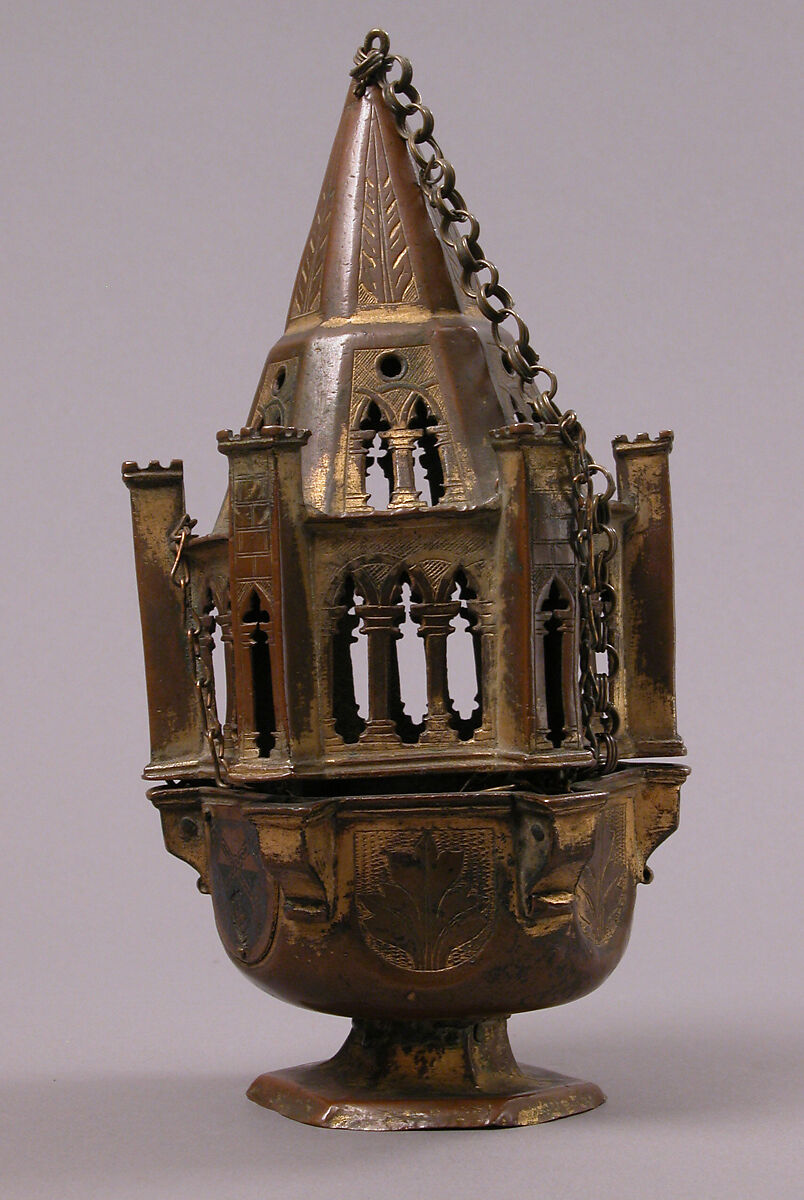 Censer, Champlevé enamel and gilded copper, Italian
