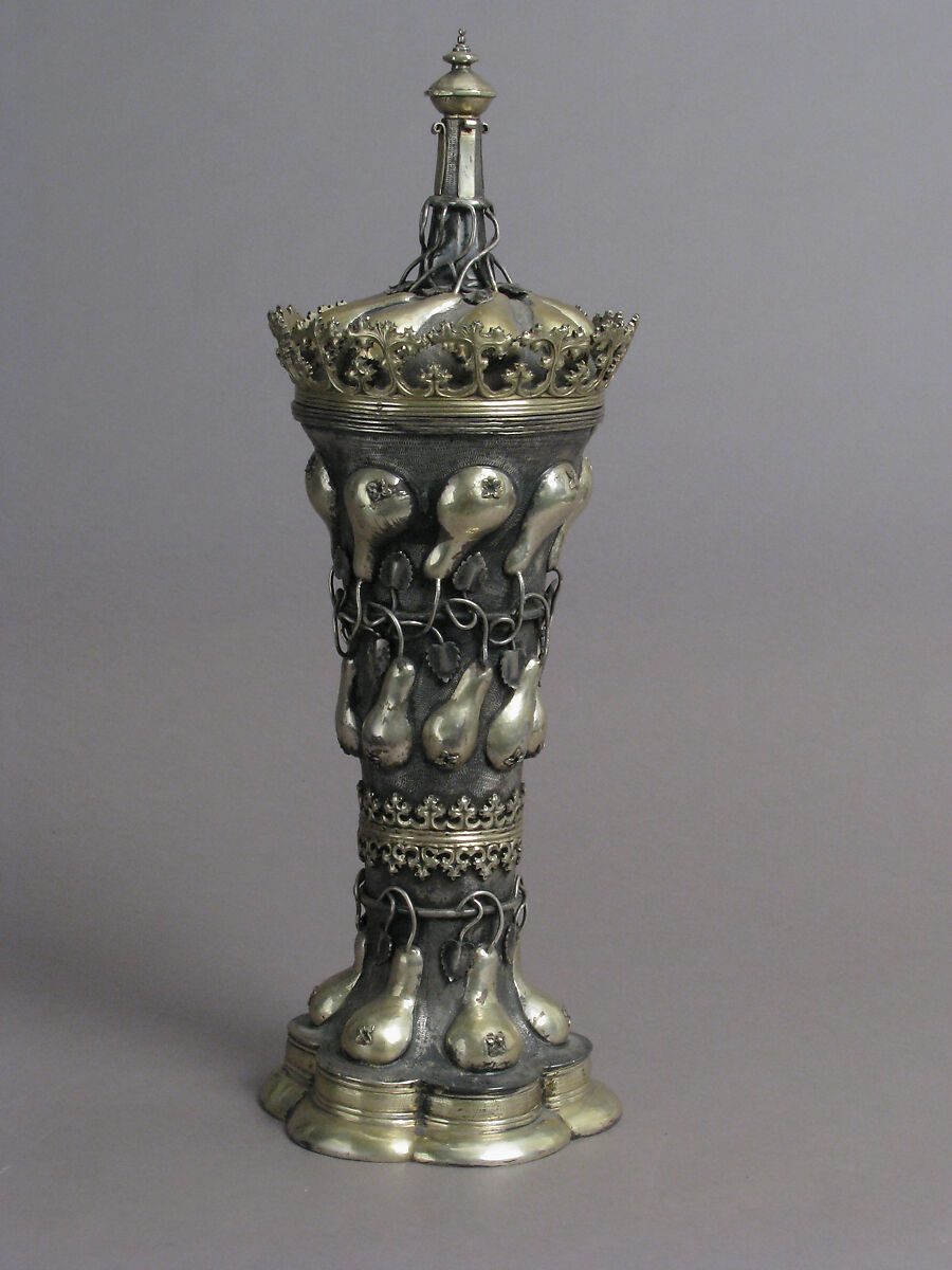 Beaker and Cover, Probably Friedrich Hillebrand (German, 1580–1608), Silver, partially gilt, German