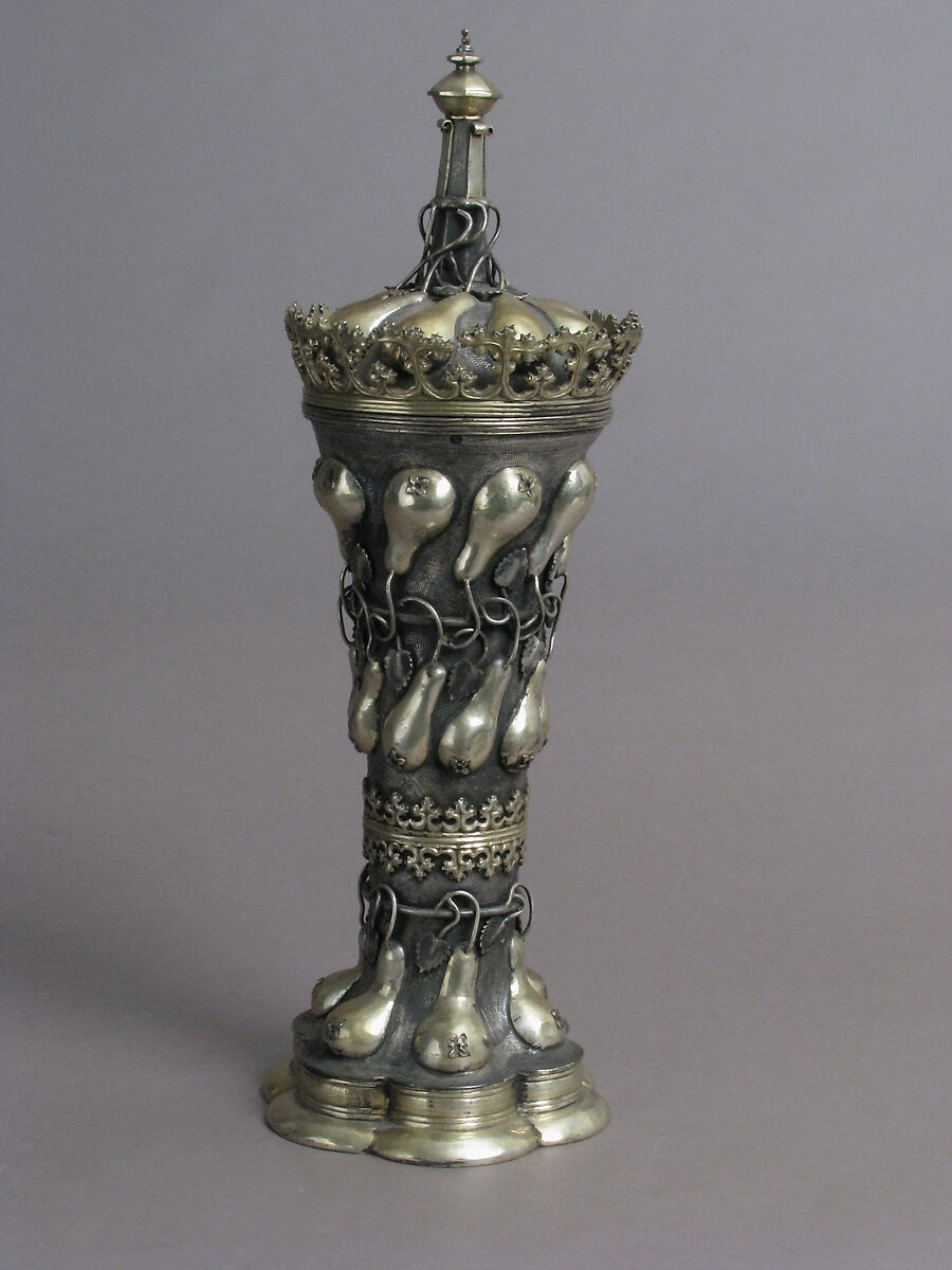 Beaker and Cover, Probably Friedrich Hillebrand (German, 1580–1608), Silver, partially gilt, German