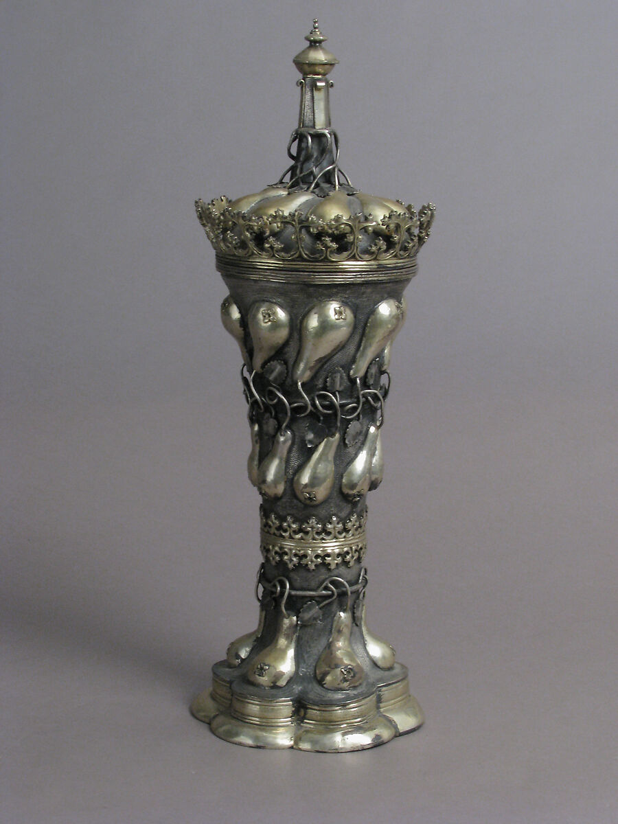 Beaker and Cover, Probably Friedrich Hillebrand (German, 1580–1608), Silver, partially gilt, German