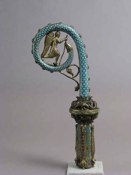 Crozier Head, Champlevé enamel, copper-gilt, French 