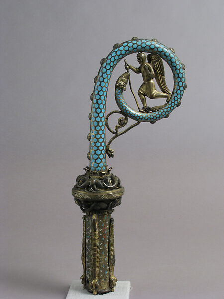 Crozier Head, Champlevé enamel and gilded copper, French