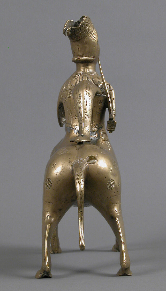 Aquamanile in the Form of a Crowned Centaur Fighting a Dragon, Copper alloy, German