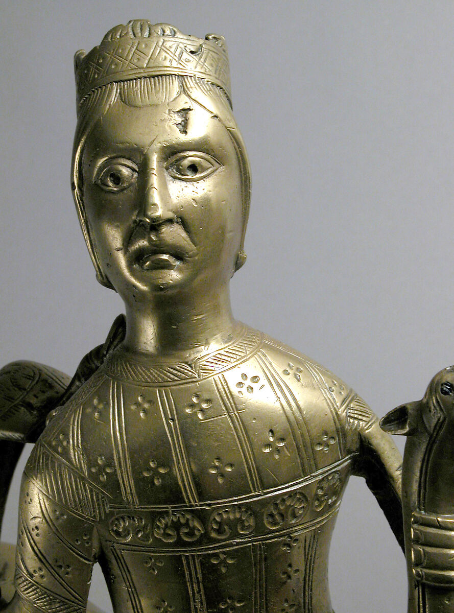 Aquamanile in the Form of a Crowned Centaur Fighting a Dragon, Copper alloy, German