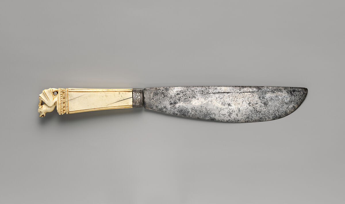 Steel Knife with Ivory Handle, Elephant ivory, steel, Italian 