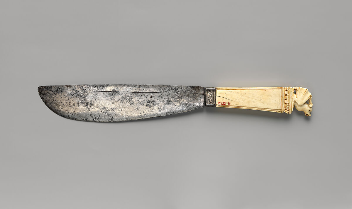 Steel Knife with Ivory Handle, Elephant ivory, steel, Italian