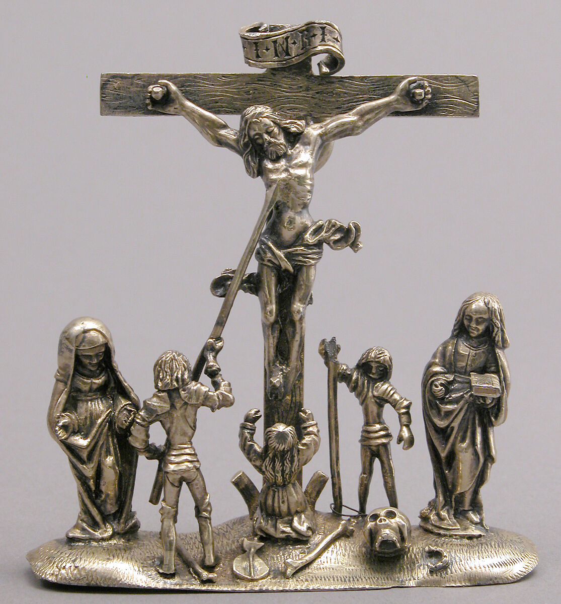 Pendant with the Crucifixion and Attendant Figures, Silver-gilt, German 