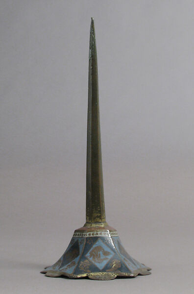 Pricket Candlesticks, Champlevé enamel, copper, French