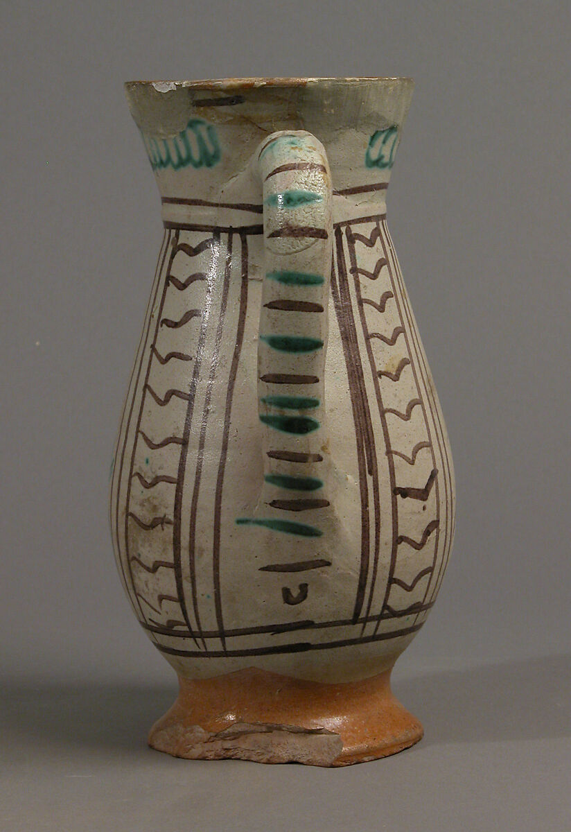 Jug with Eagle, Glazed earthenware, Italian