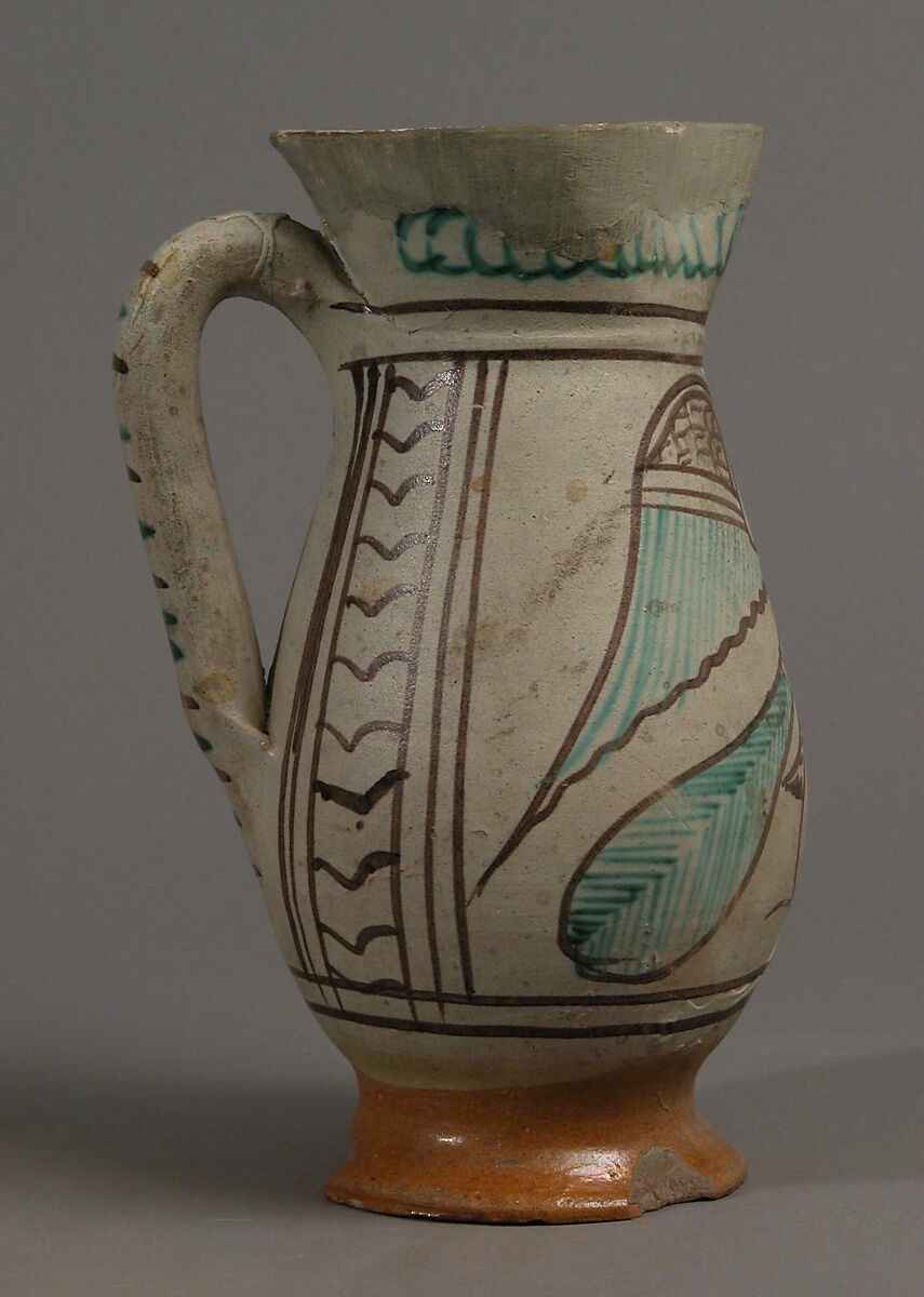 Jug with Eagle, Glazed earthenware, Italian