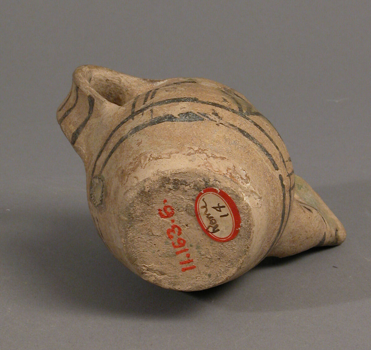 Jug with Flattened Spout, Glazed earthenware, Italian