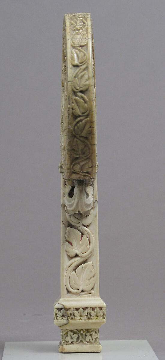 Ivory Crozier Head with Christ in Majesty and Throne of Wisdom, Elephant ivory, Italian or German