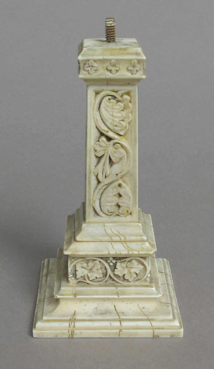 Ivory Crozier Head with Christ in Majesty and Throne of Wisdom, Elephant ivory, Italian or German