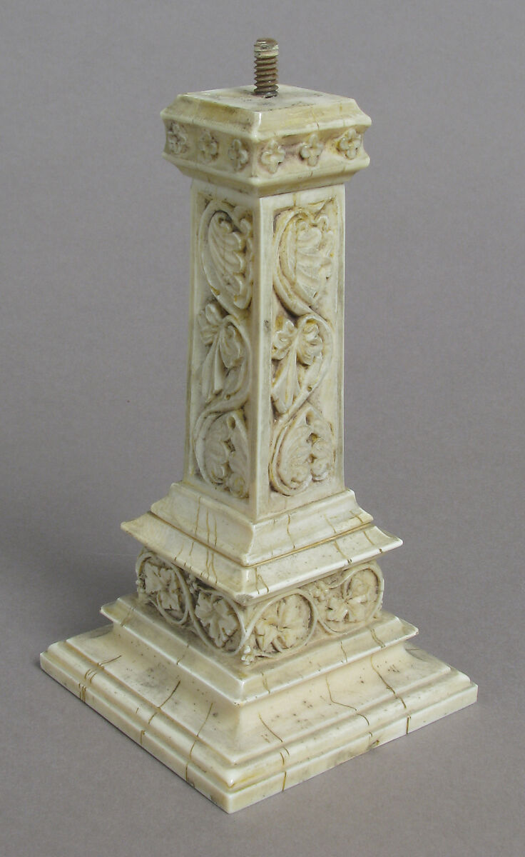 Ivory Crozier Head with Christ in Majesty and Throne of Wisdom, Elephant ivory, Italian or German