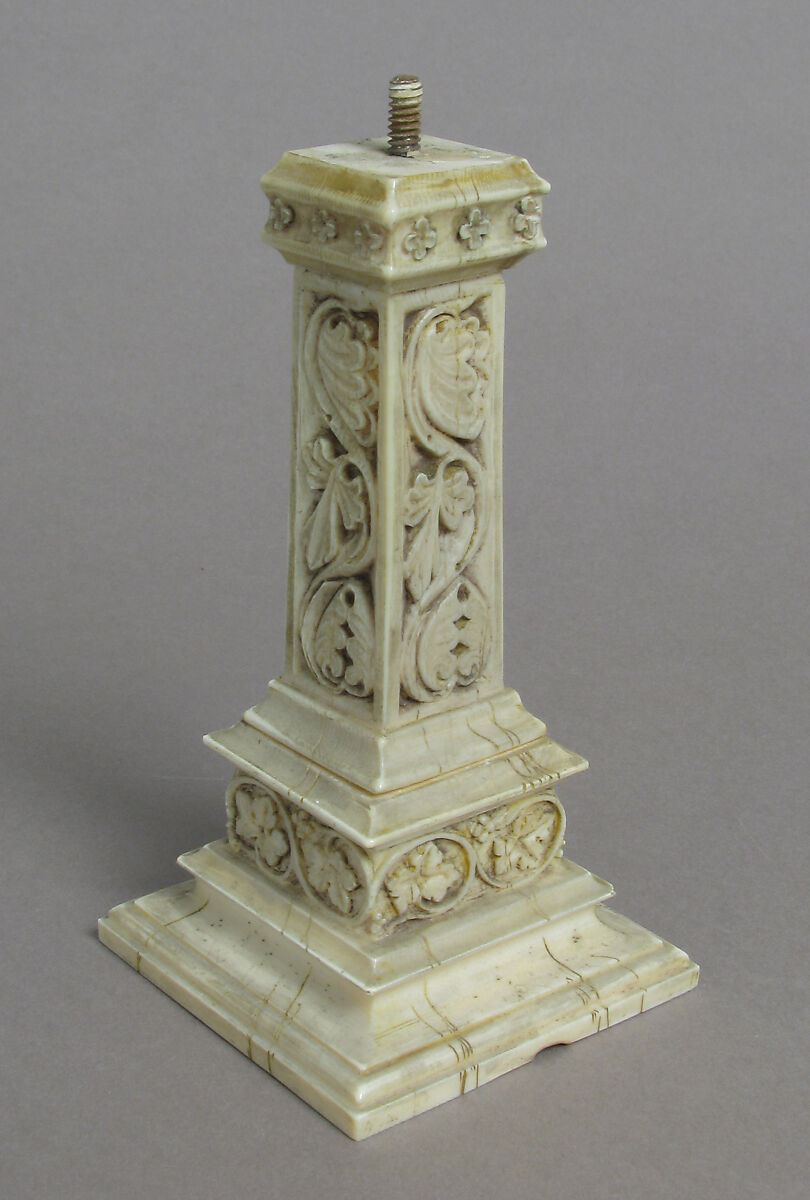 Ivory Crozier Head with Christ in Majesty and Throne of Wisdom, Elephant ivory, Italian or German