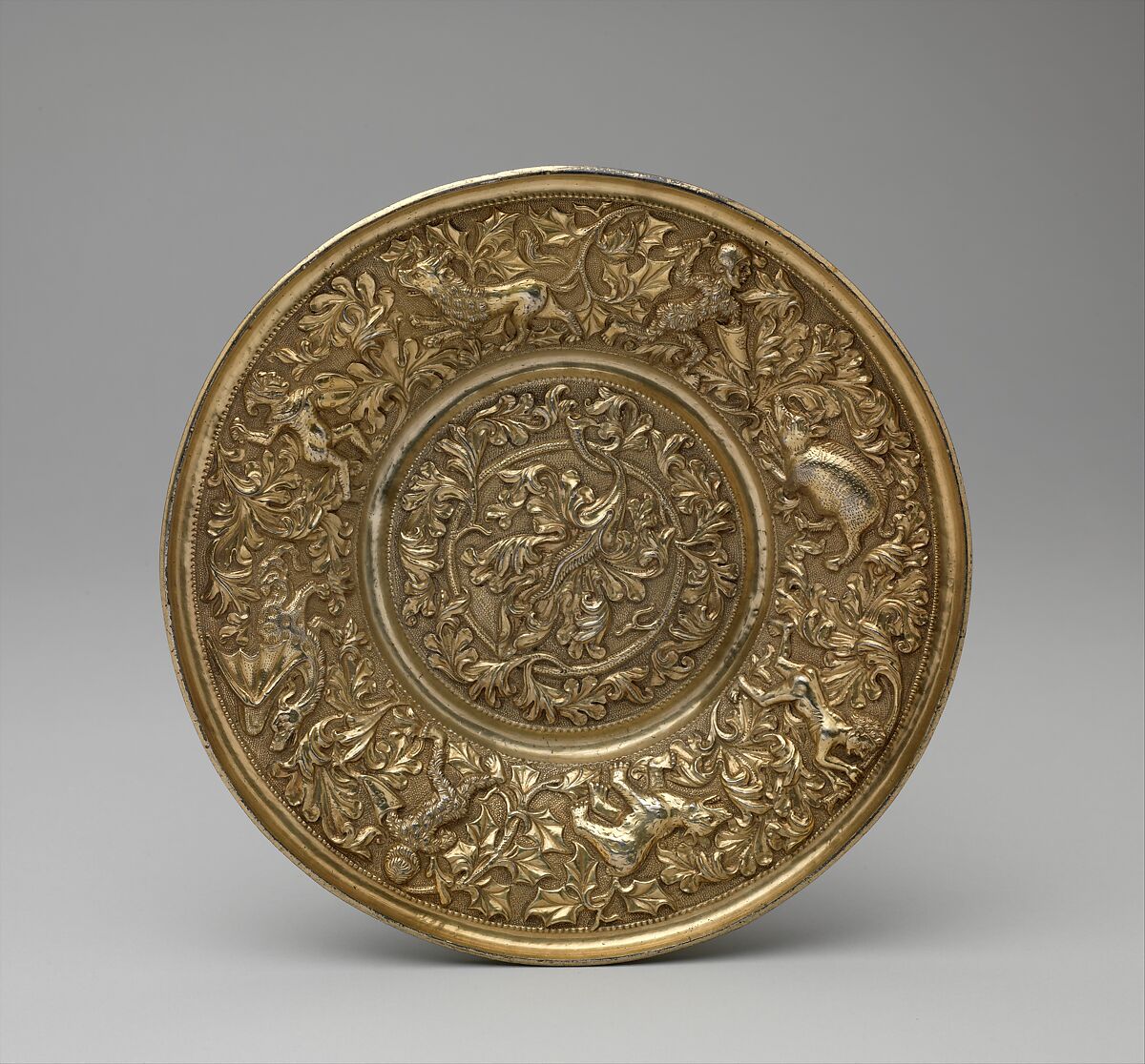 Plate, Silver-gilt; embossed, Italian or Portuguese