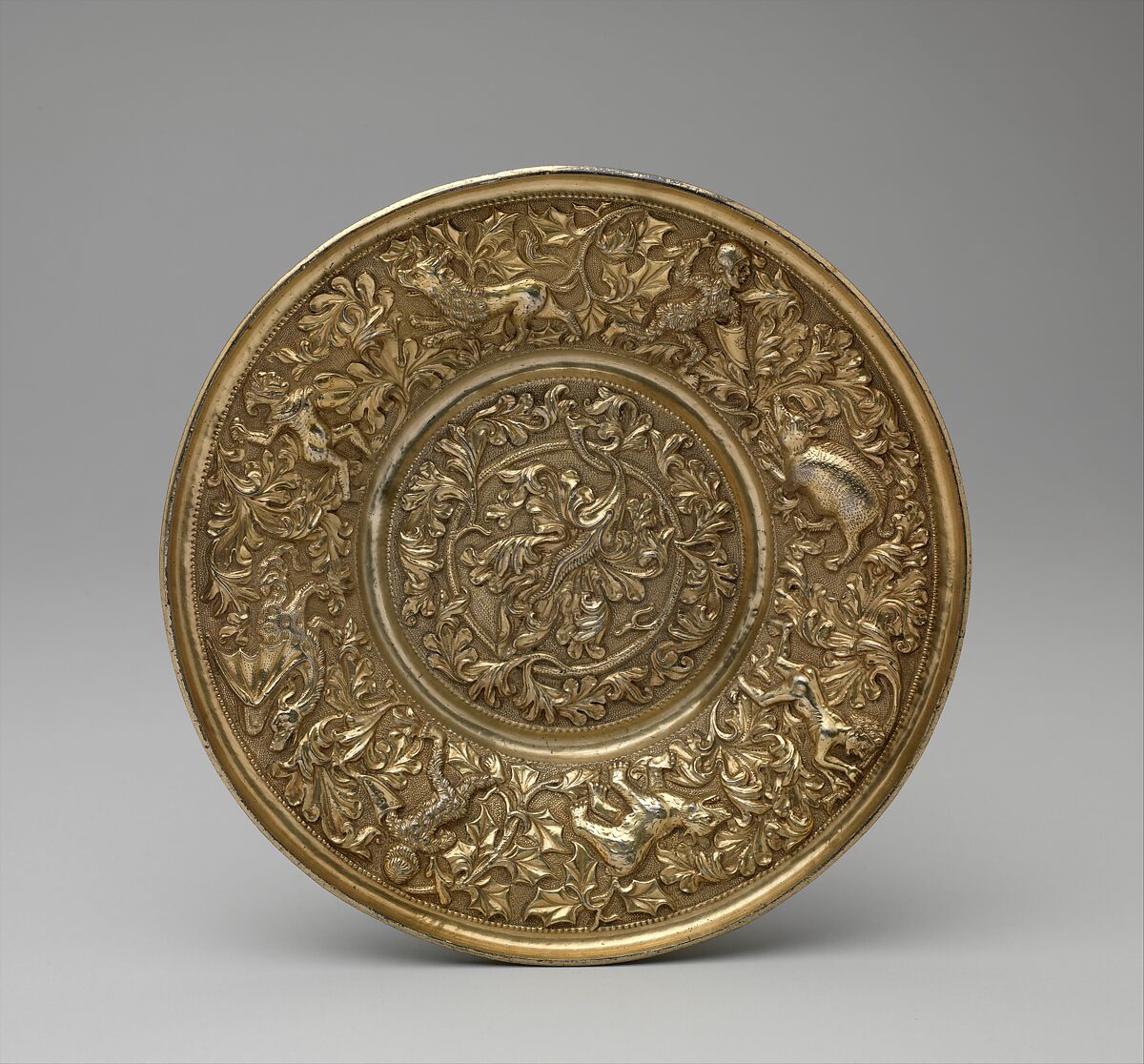 Plate, Silver-gilt; embossed, Italian or Portuguese 