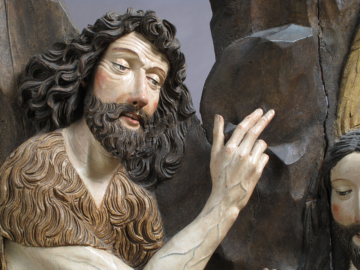 Baptism of Christ, Workshop of Veit Stoss (German, Horb am Neckar ca. 1445–1533 Nuremberg), Limewood with paint and gilding, German