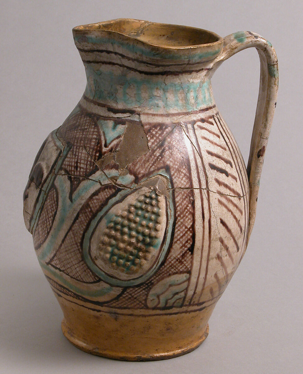 Jug, Earthenware, tin-glaze (Majolica), Italian