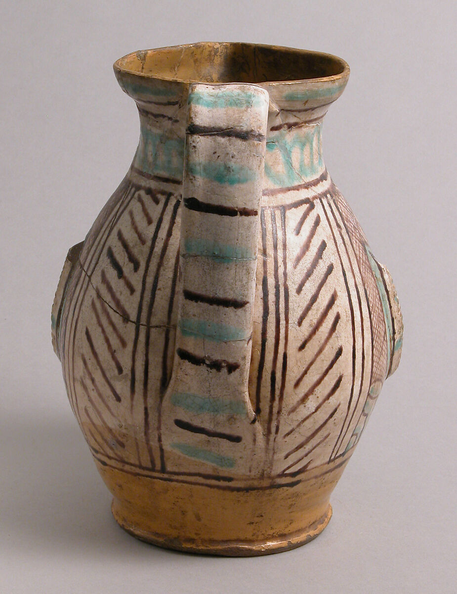 Jug, Earthenware, tin-glaze (Majolica), Italian