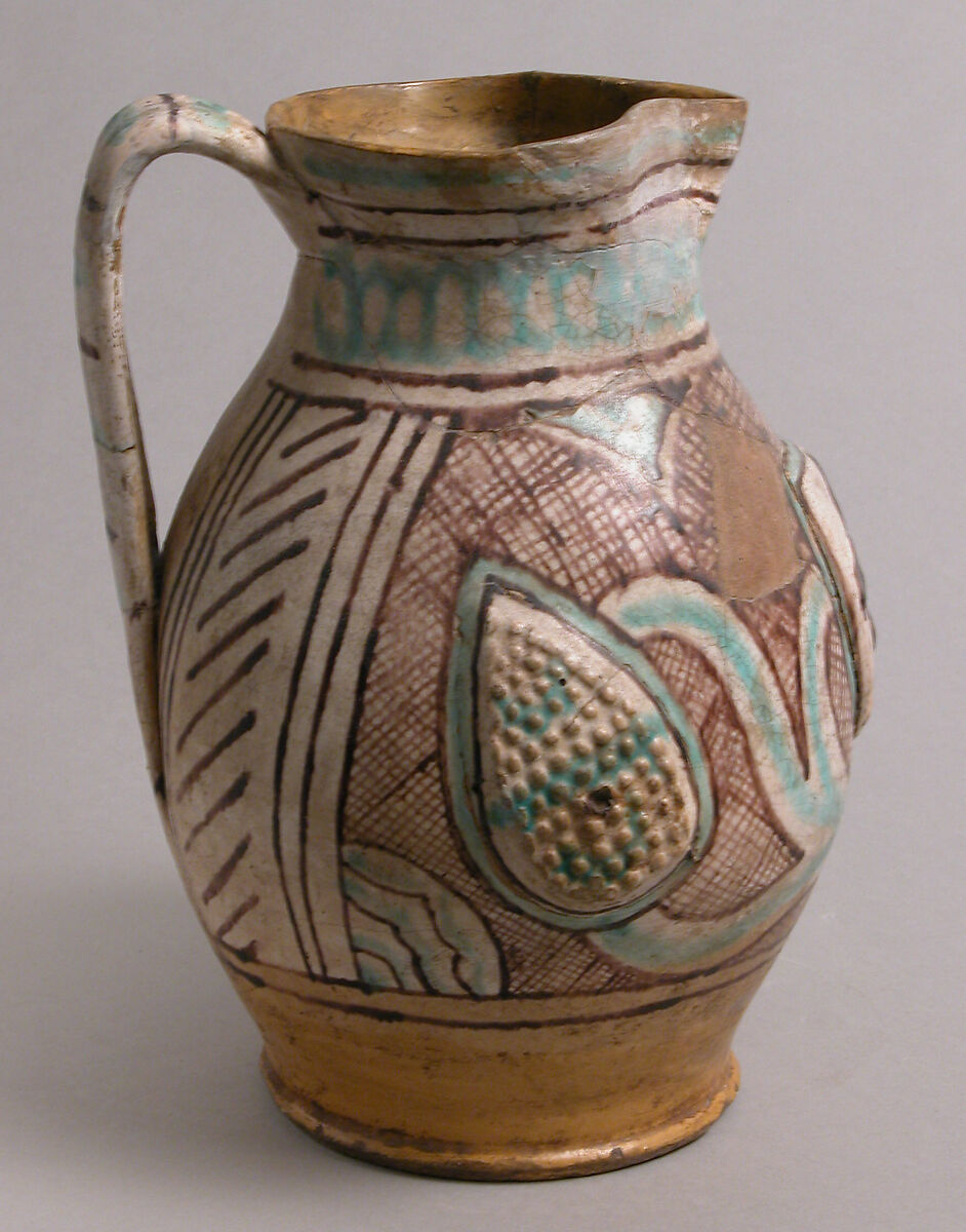 Jug, Earthenware, tin-glaze (Majolica), Italian