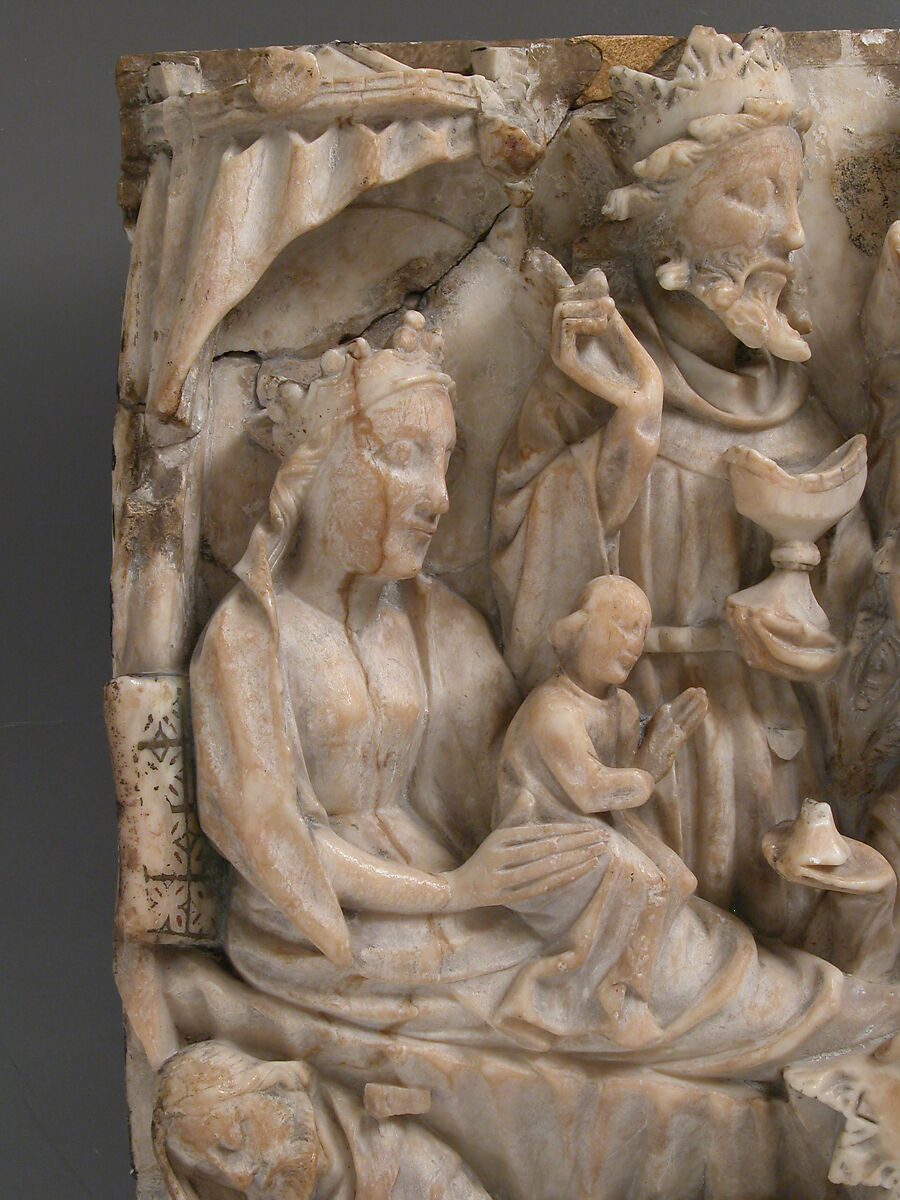 Adoration of the Magi, School of Nottingham (British), Alabaster with paint and gilding, British