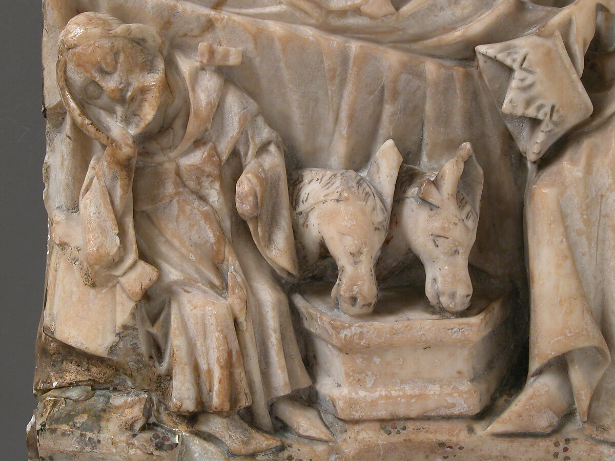 Adoration of the Magi, School of Nottingham (British), Alabaster with paint and gilding, British