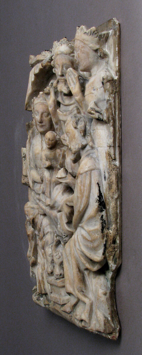 Adoration of the Magi, School of Nottingham (British), Alabaster with paint and gilding, British