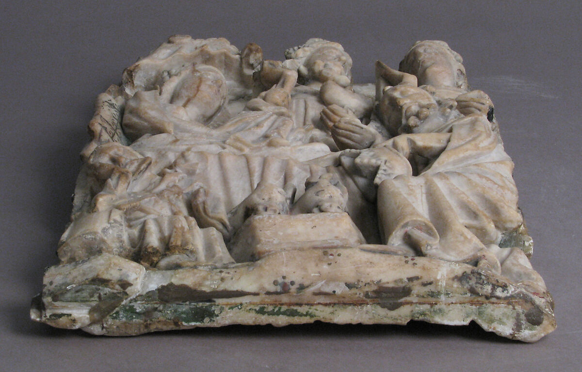 Adoration of the Magi, School of Nottingham (British), Alabaster with paint and gilding, British