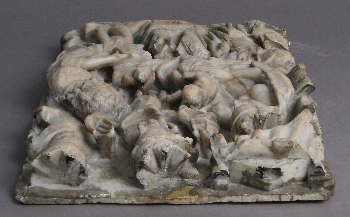 Adoration of the Magi, School of Nottingham (British), Alabaster with paint and gilding, British