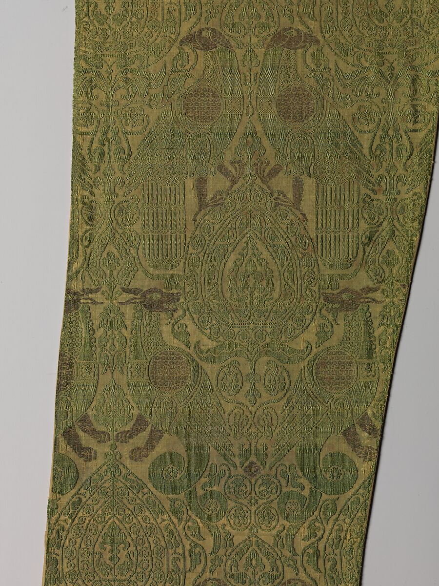 Textile with Brocade, Silk, gold thread, Italian
